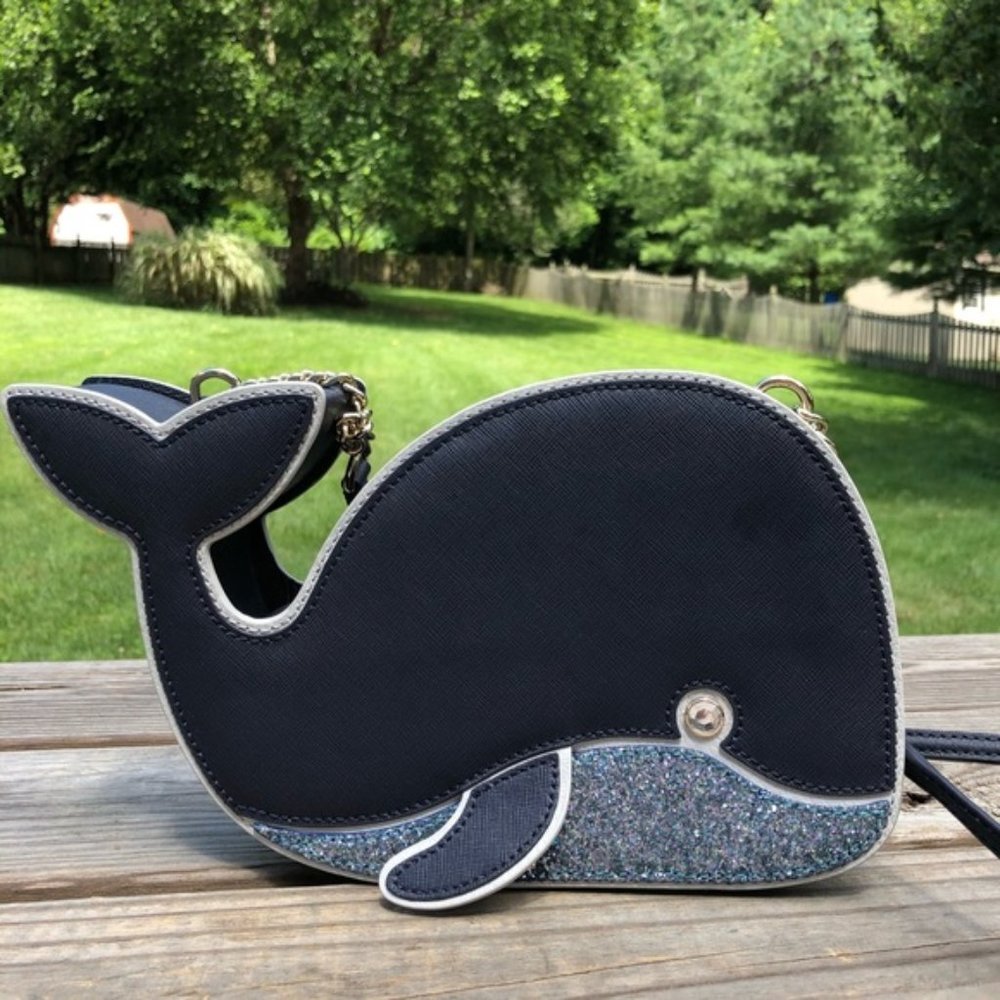 Kate Spade Off We Go Whale crossbody purse navy